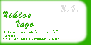 miklos vago business card